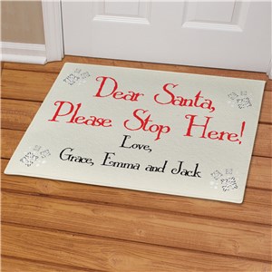 Santa Please Stop Here Doormat | Personalized Christmas Doormats