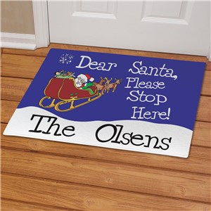 Santa's Sleigh... Please Stop Here Doormat