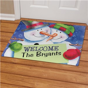 Personalized Snow Couple Welcome Doormat | Personalized Christmas Doormats