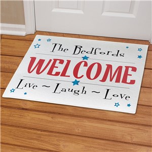 Personalized Live Laugh Love Stars Doormat | Personalized Housewarming Gifts