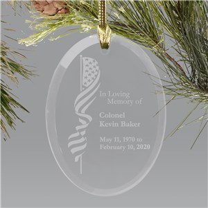 Engraved Military Memorial Ornament | Personalized Memorial Ornaments