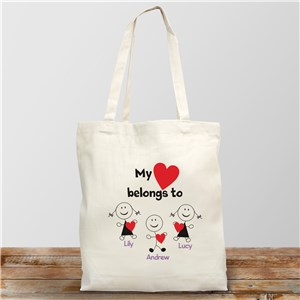 Personalized Belongs To Heart Tote Bag | Personalizable Totes