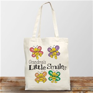 Little Smiles Personalized Canvas Tote Bag | Personalized Gifts For Grandma