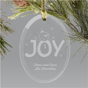 Engraved Christmas Joy Oval Glass Ornament 844934