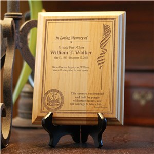 Personalized Military Memorial Wood Plaque | Remembrance Gifts