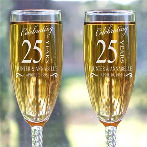 Engraved Celebrating Anniversary Flute Set  85151120