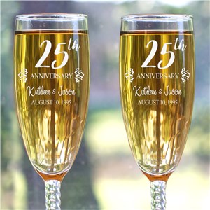 Engraved Anniversary Gifts | Personalized Anniversary Flute Set