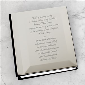 Engraved Wedding Invitation Silver Album