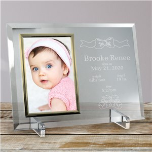 In the Beginning New Baby Beveled Glass Picture Frame | Personalized Baby Frames