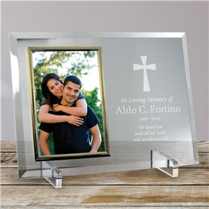 Engraved Memorial Beveled Glass Picture Frame | Personalized Picture Frames