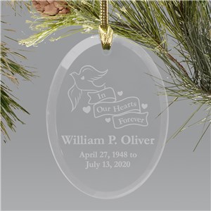 Engraved In Our Hearts Forever Memorial Christmas Ornament | Memorial Christmas Ornaments