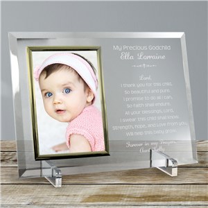 Engraved A Godparent's Promise Beveled Glass Picture Frame | Personalized Picture Frames