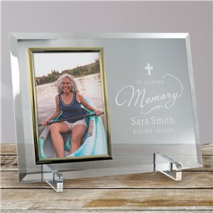 Engraved In Loving Memory Beveled Glass Frame | Personalized Picture Frames