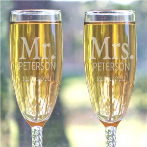 Engraved Mr. and Mrs. Toasting Flutes 8598250