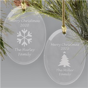 Happy Holidays Personalized Glass Ornament | Personalized Ornament