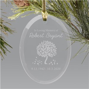 In Loving Memory Glass Personalized Ornament | Memorial Christmas Ornaments