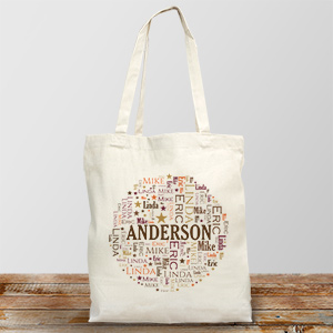 Family Circle Word-Art Tote Bag