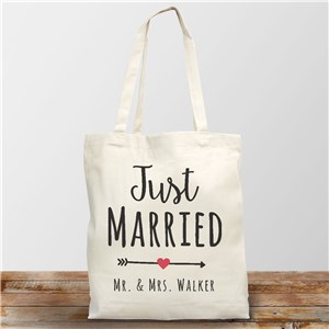 Personalized Just Married Canvas Tote Bag 894862