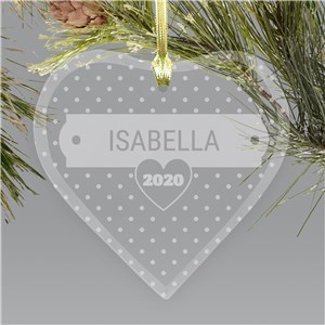 Engraved Polka Dots Heart Ornament | Kids Christmas Ornaments