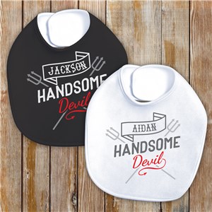 Personalized Handsome Devil Bib | Personalized Valentines Day Gifts For Kids