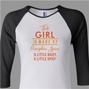 Pumpkin Spice Raglan Shirt | Personalized Fall Shirts For Women