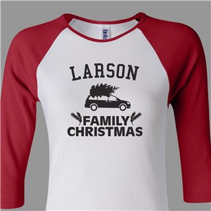 Personalized Family Christmas Shirt | Women's Raglan Christmas Shirt