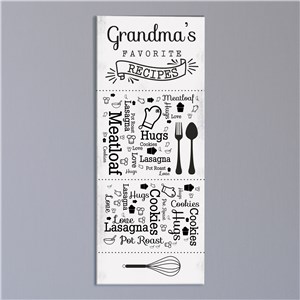 Personalized Favorite Recipes Word-Art Canvas | Personalized Gifts for Grandma