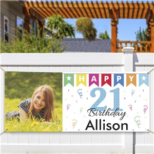 Personalized 21st Birthday Photo Banner | Personalized Photo Gifts