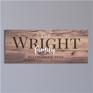 Personalized Wood Family Canvas | Personalized Home Decorations