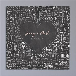 Personalized Heart of Love Square Canvas | Personalized Romantic Gifts For Home