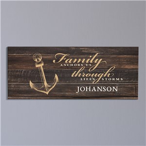 Personalized Family Anchors Us Wall Canvas | Personalized Family Name Wall Art