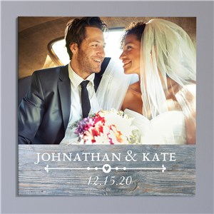 Personalized Rustic Photo Wall Canvas | Personalized Wedding Canvas Art