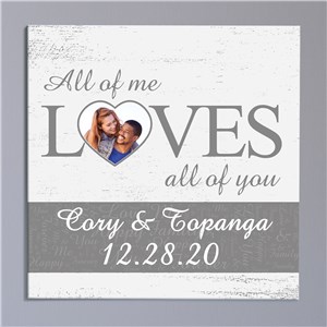 Personalized All Of Me Loves All Of You Word-Art Wall Canvas | Personalized Valentine's Gifts