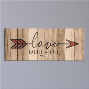 Personalized Love Arrow Wall Canvas | Personalized Valentine's Day Decorations For Home