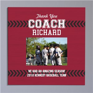 Personalized Photo Thank You Coach Canvas | Personalized Coach Gifts