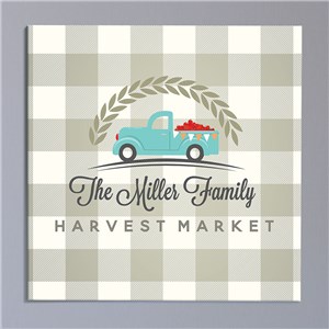 Harvest Market Square Personalized Canvas | Personalized Wall Art