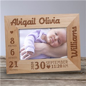 Engraved Wood Frame for Baby | Personalized Baby Frames