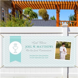 Communion Banner With Photo | Personalized Communion Party Banner