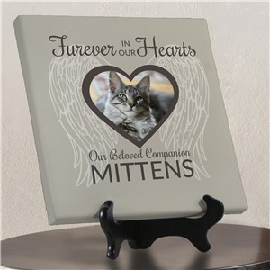 Photo Memorial Pet Canvas | Pet Heart Photo and Wings Memorial Canvas