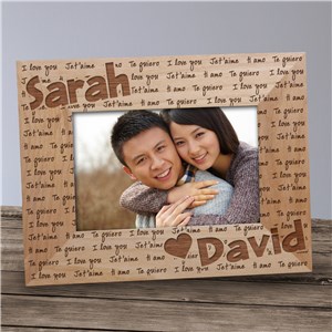 I Love You Personalized Wood Picture Frame | Personalized Valentines Frames