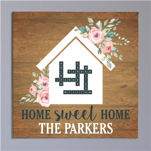 Personalized Crossword Canvas | Home Sweet Home Sign