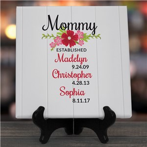 Personalized Established With Flowers Canvas Keepsake