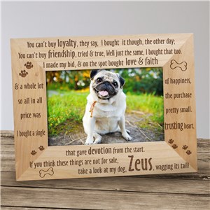 Engraved Dog Picture Frame | Personalized Wood Picture Frames