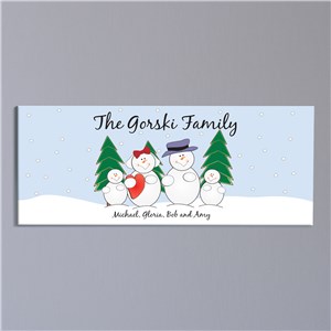 Snow Family Canvas Print | Christmas Wall Decor