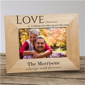 Personalized Love Definition Wood Frame | Personalized Valentine Picture Frames