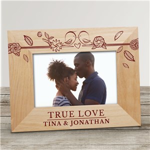 Personalized True Love Birds Wood Frame | Personalized Valentine Picture Frames