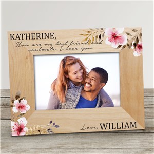 Romantic Gift Ideas For Her | Personalized Floral Love Wood Frame