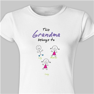 Belongs To... Personalized Ladies' Fitted T-Shirt | Personalized Grandma Shirt