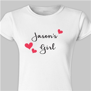 His Girl Personalized Ladies' Fitted T-shirt | Personalized Valentine's Day Gifts For Her