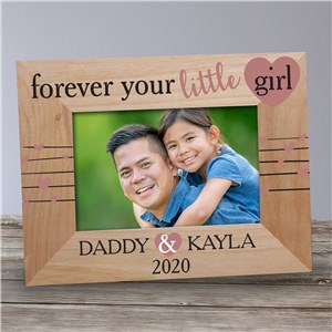 Personalized Forever Your Little Girl Wood Frame | Personalized Father's Day Picture Frames